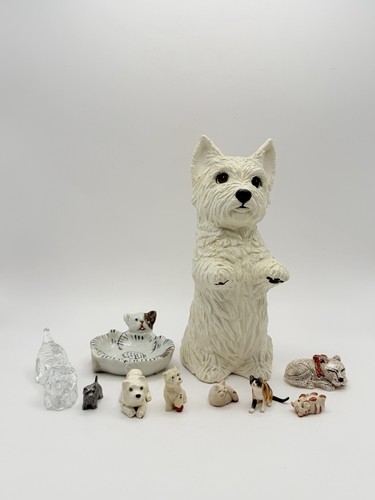 Vintage dog cat figurines - dog, &